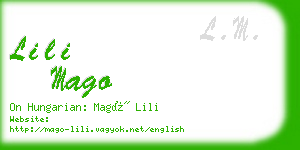 lili mago business card